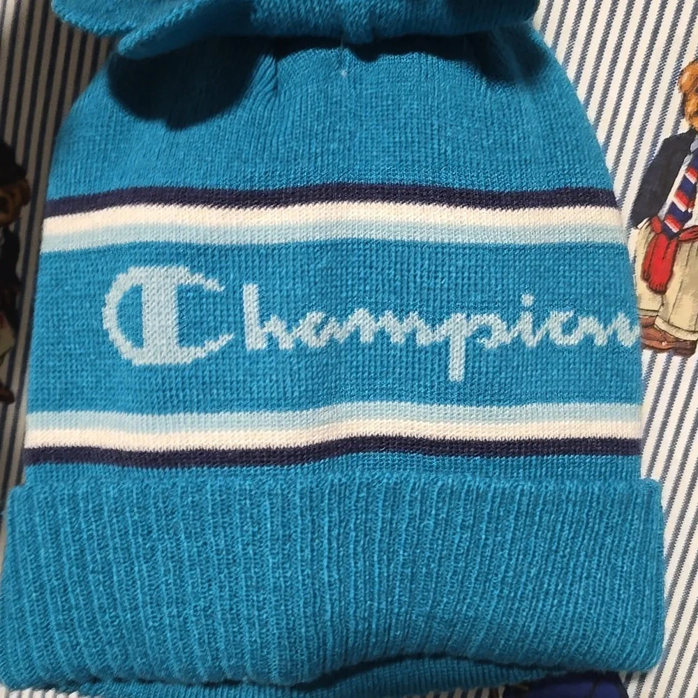 Kids Champion Teal 2 Piece Hat And Gloves Set Unisex
